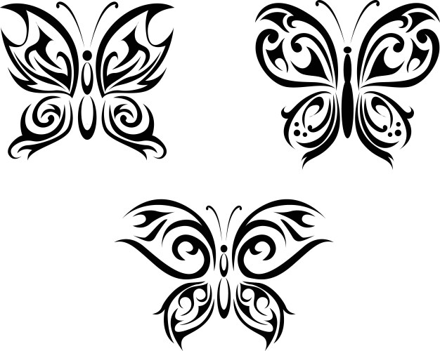 Butterfly Tattoo Art Vector Image