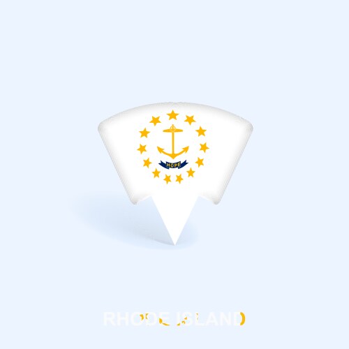 Rhode island flag map pointer design with shadow vector image
