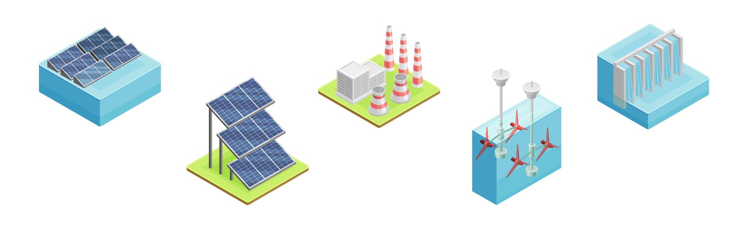 Solar panel as renewable green energy source Vector Image