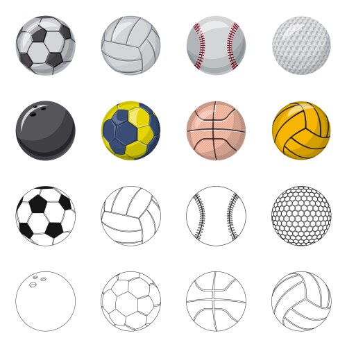 Sport & Ball Icon Set Vector Image