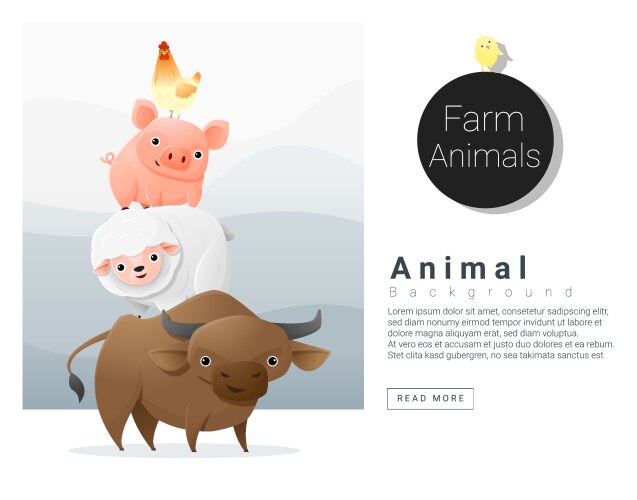Border template with farm animals in background Vector Image