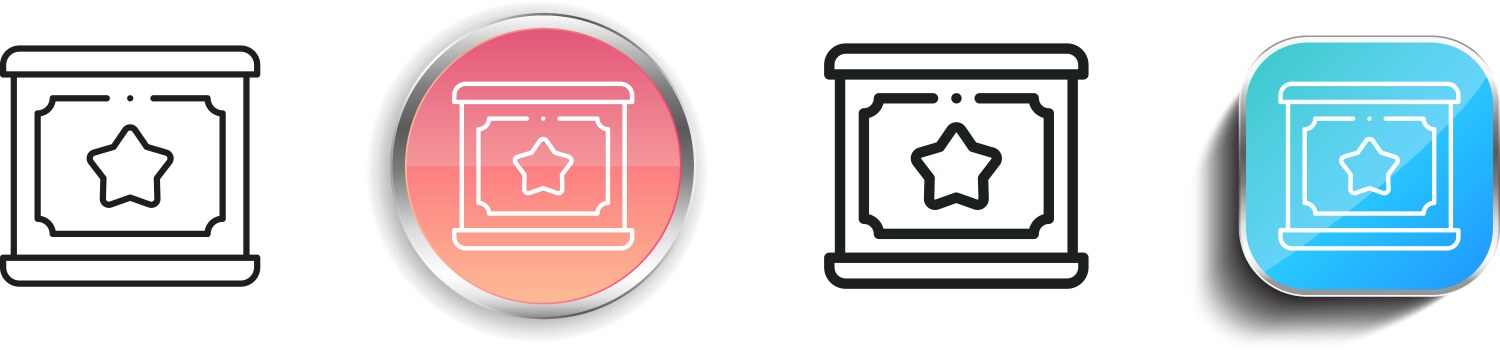 Magic box icon thin linear regular and button vector image