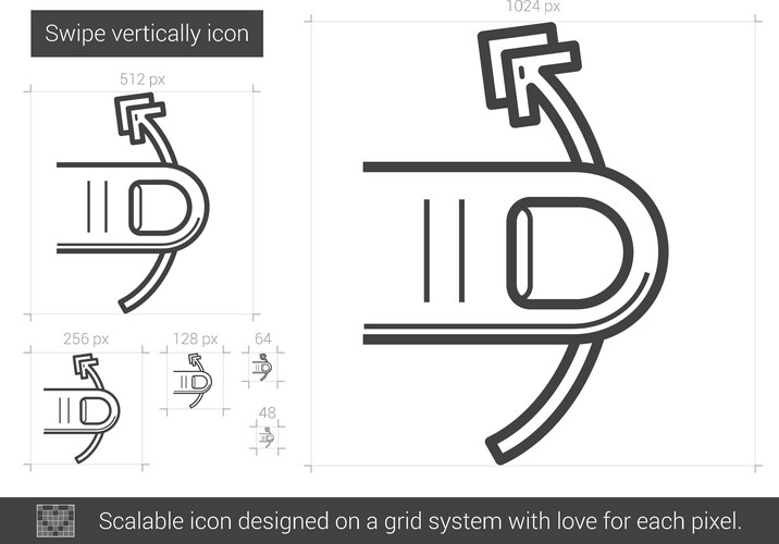 Swipe up line icon (10638048) – Royalty-Free Vector | VectorStock