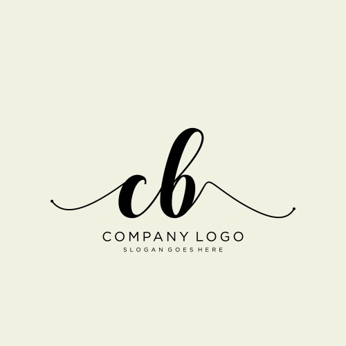 Initial cb handwriting logo with circle template Vector Image