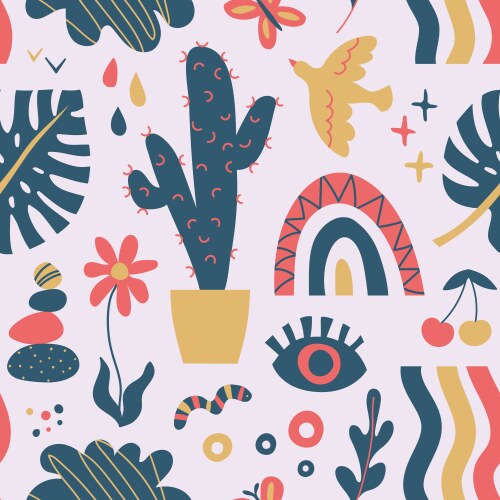 Cartoon funny colorful snakes seamless pattern Vector Image