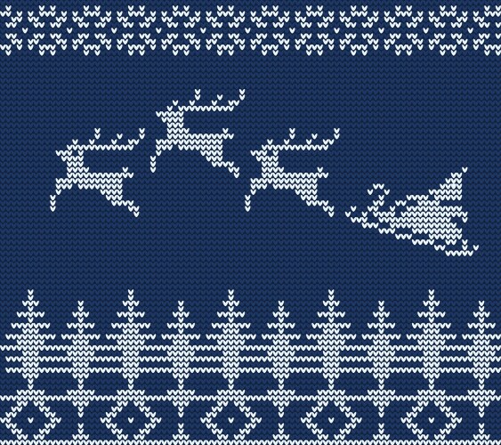 Blue knitted winter seamless pattern Royalty Free Vector