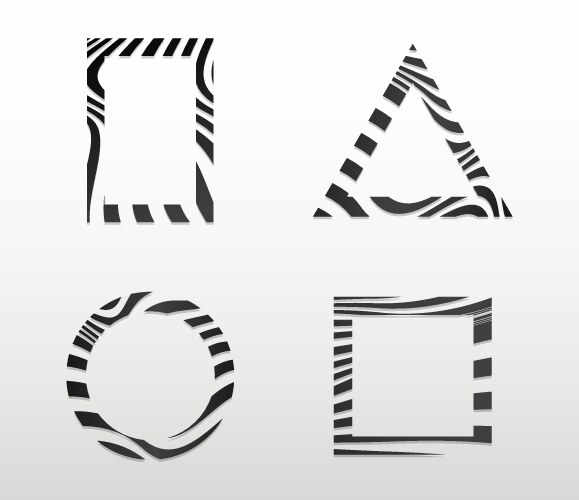 black and white frames set vector image