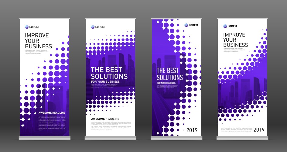 Construction roll up banner design template Vector Image