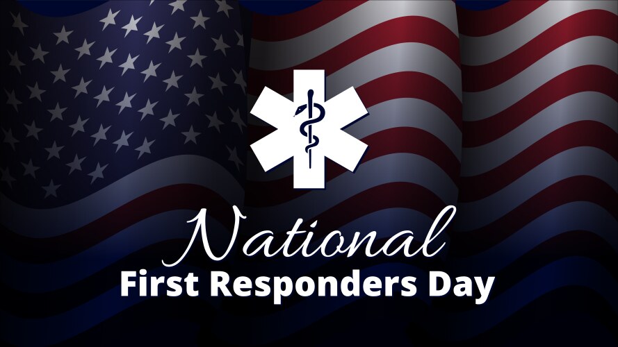 national first responders day greeting design vector image