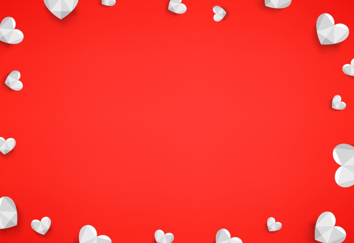 white hearts on red background social media vector image