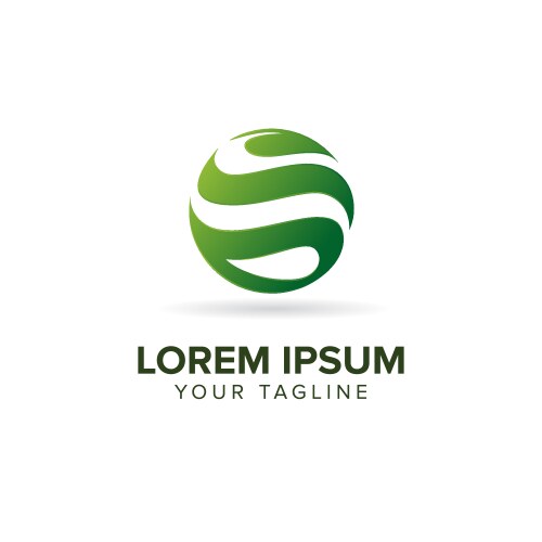 Eco green leaf global globe logo design Royalty Free Vector