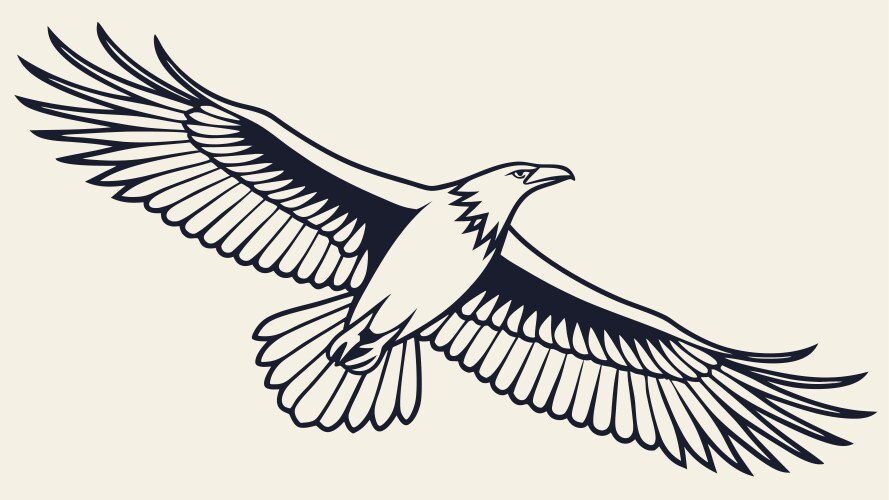 Noble Eagle - Wings Open Vector Image