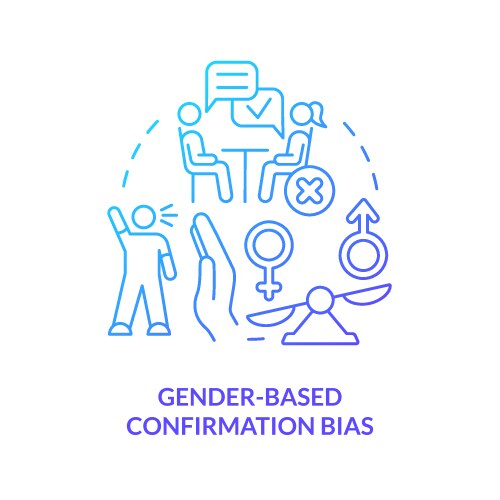 Gender-based confirmation bias blue gradient vector image