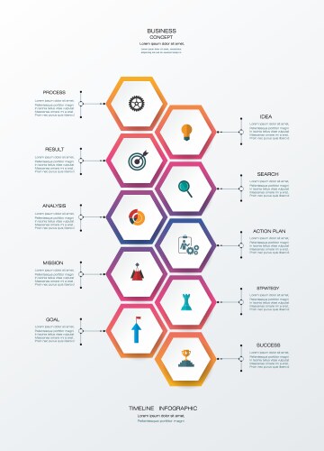 infographics design template with 3d paper label vector image