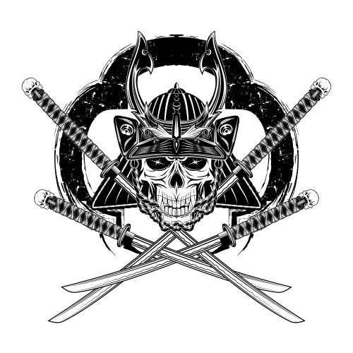 Samurai Skull Ronin Vector Image