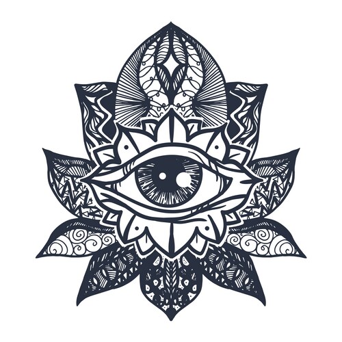 All Seeing Eye Mandala Vector Image