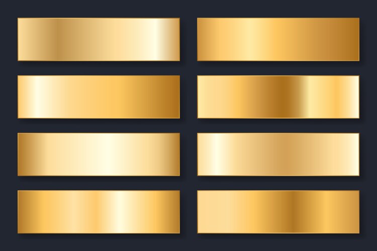 Gold metallic bronze silver chrome copper Vector Image