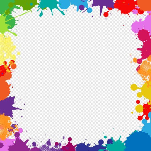 colorful frame with blobs isolated transparent vector image