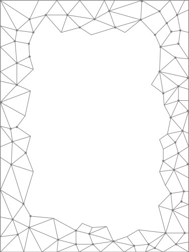 Polygonal fractal triangle web pattern frame vector image