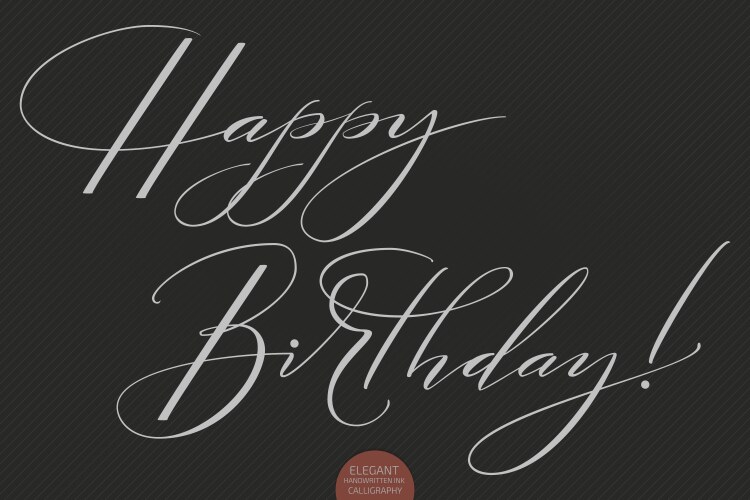 hand drawn lettering happy birthday vector