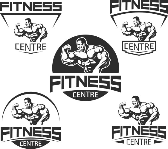 Fitness & Bodybuilding Icons Vector Image