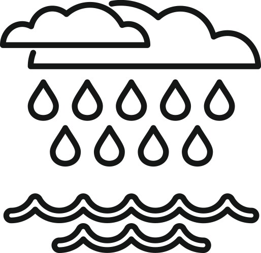 Global planet sea level rise icon outline Vector Image