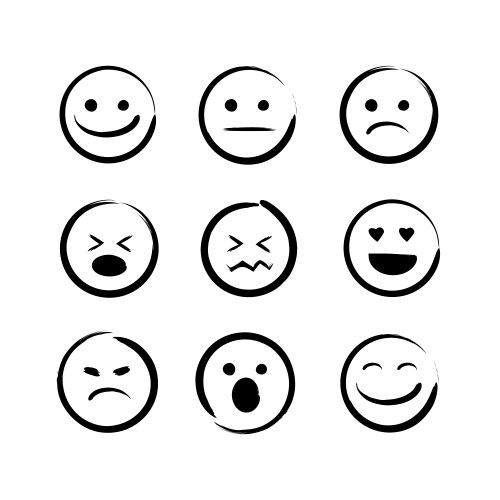 Smiley Face Black and White Vector Images (over 4,400)