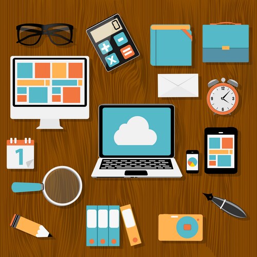Modern flat icon set for web and mobile – Royalty-Free Vector | VectorStock