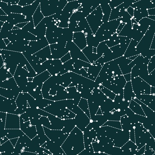 Zodiac constellations seamless pattern white Vector Image