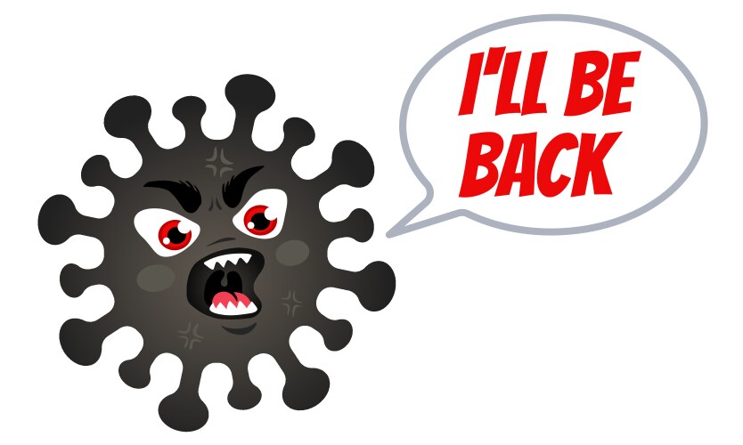 An angry coronavirus vector image