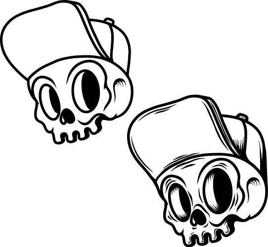 Skull in baseball cap design element for logo Vector Image