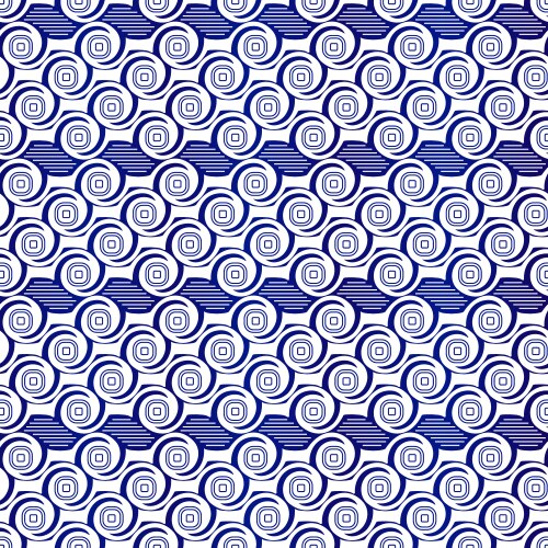 Sea - ocean wave asian seamless pattern abstract Vector Image
