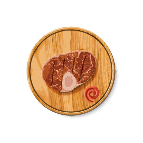 Beef steak on cutting board vector image