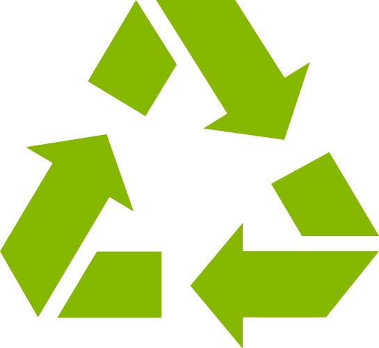 Green arrows rotating in a continuous loop vector image