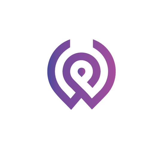 Letter wp initial logo design template Royalty Free Vector