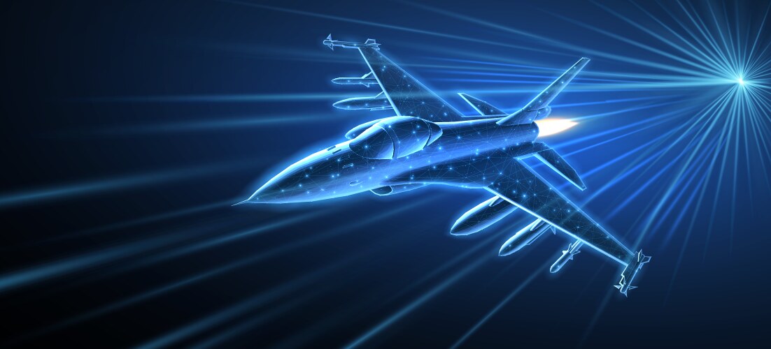 Fighter jet military aircraft aerospace Royalty Free Vector