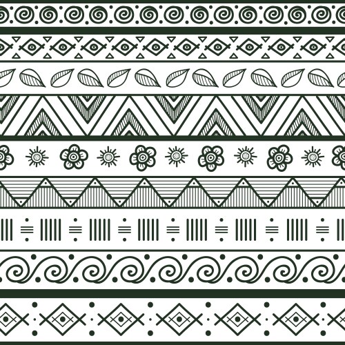 Geometric Tribal Stripe Pattern Vector Image