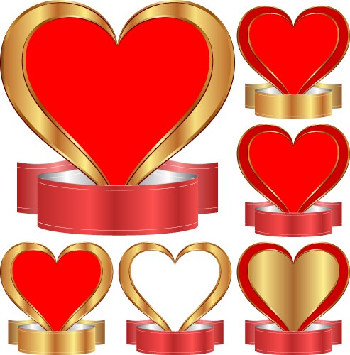 Infinity sign with three hearts Royalty Free Vector Image