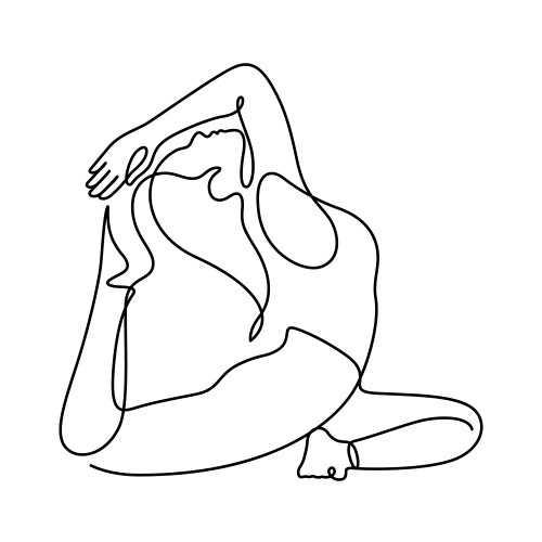 woman in yoga pose balancing vector image