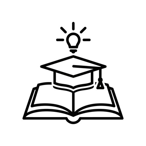 Graduation cap with a lightbulb symbolizing Vector Image