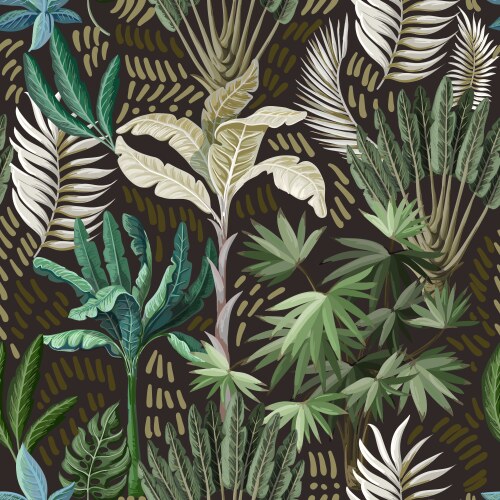 Seamless pattern with hand drawn trees sketch Vector Image