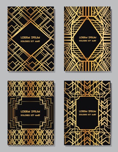 Art deco vintage frames and design elements Vector Image
