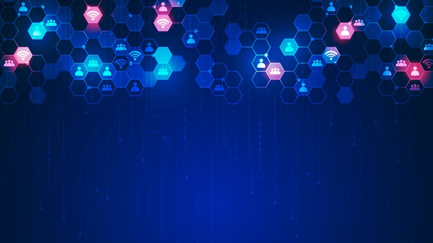 Networks and connectivity in the cyber age Vector Image