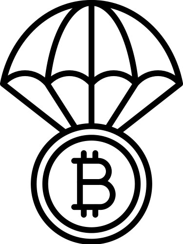 Airdrop icon bitcoin related vector image