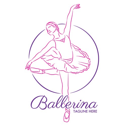 Ballet school logo design vector image