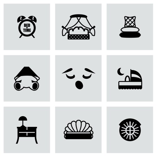 Bed Icon Collection Royalty Free Vector Image - VectorStock