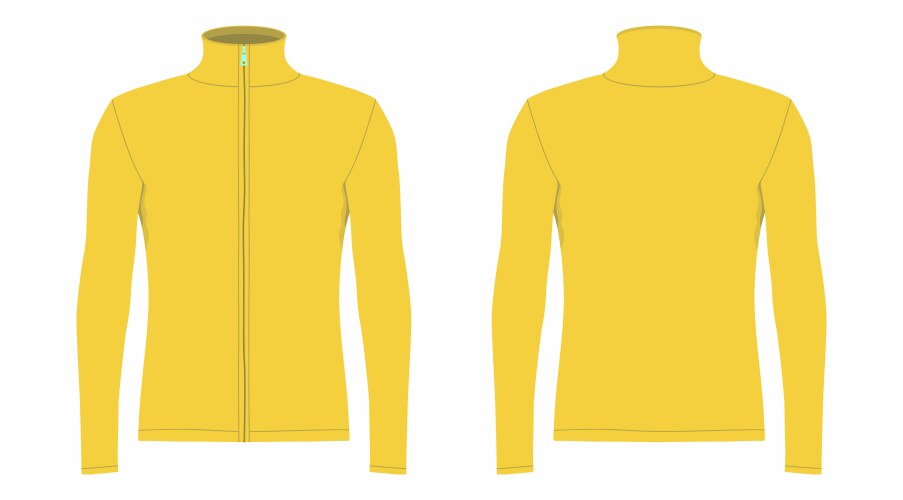 Mens yellow long sleeve t shirt vector image