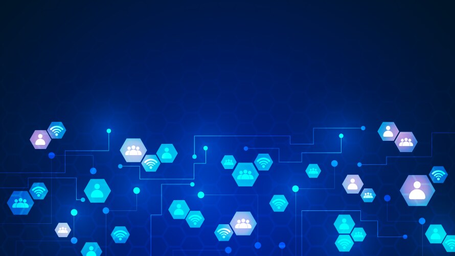 Networks and connectivity in the cyber age Vector Image