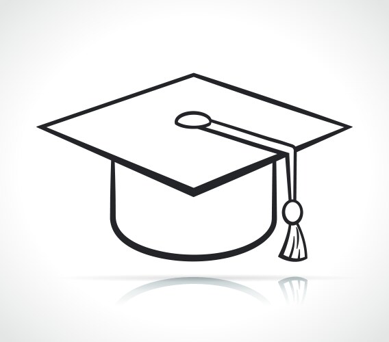 Hand drawn doodle graduation cap Royalty Free Vector Image