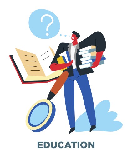 Human need education and knowledge studying vector image